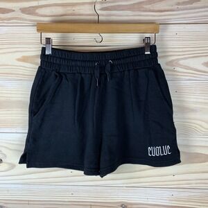 Vitality Shorts Womens Small Athletic Sweatshorts Evolve or Repeat Black